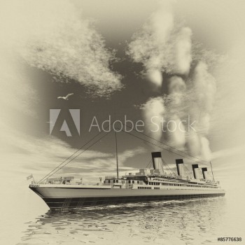Picture of Titanic ship - 3D render